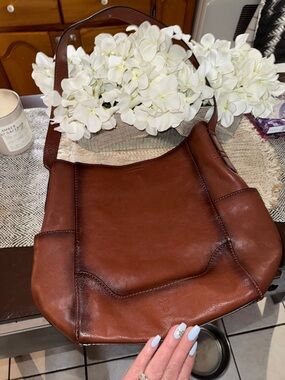 Frye Rich Brown Leather Shoulder Hobo